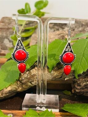 Coral 925 Sterling Silver Earrings